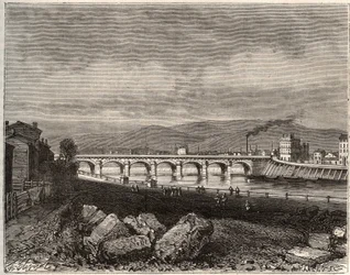 Roanne - Loire, i regionen Rhône-Alpes - gravyr i "La France illustrée: geografi, historia, statistisk administration" av V.A. Malt-Brown. 1884