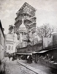Rosenkranshandlare vid Heliga hjärtats kyrka under uppbyggnad, sent 1800-tal