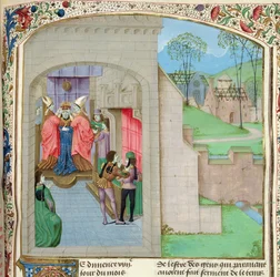 Roy 15 E IV f.236, Vilhelm I:s kröning, ur Anciennes Chroniques d