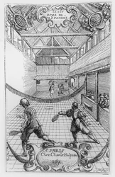 Royal Tennis, frontispice från Jeu Royal de la Paume, 1632