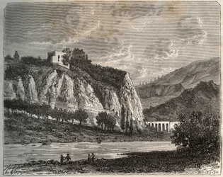 Saint-Paul-en-Cornillon (Saint Paul en Cornillon) - Loire, i regionen Rhône-Alpes - gravyr i "La France illustree: geografi, historia, statistisk administration" av V.-A. Malt-brunt. 1884