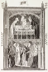 Saint Denis, från "Militärt och religiöst liv under medeltiden" av Paul Lacroix, publicerad i London ca 1880