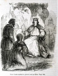 Saint Louis gör rättvisa under en bok - i "Histoire de France" av L.-P. Anquetil