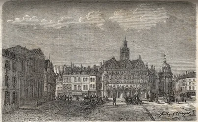 Saint Quentin (Saint-Quentin) departementet Aisne - gravyr i "Histoire de France" av Victor Duruy (1811-1894) - 1882