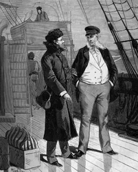 Samuel Finley Breese Morse (1791-1872), amerikansk målare och fysiker, talade, när han återvände till USA, med kaptenen på fartyget, om sin idé om en elektrisk telegraf. i ”Populär vetenskapshistoria, uppfinningar och upptäckter från den