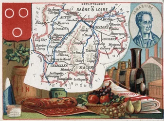 Saone et Loire (Saone-et-Loire, 71), Bourgogne, Frankrike. Porträtt av Alphonse de Lamartine (Alphonse Marie Louis de Prat de Lamartine