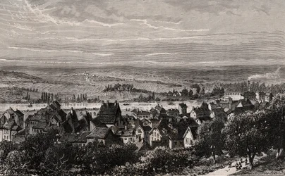 Sarreguemines - Mosel - gravyr i "La France illustrée: geografi, historia, statistisk administration" av V.A. Malt-Brown. 1884