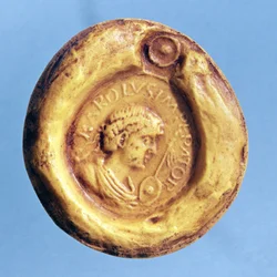 Sigill av Karl III (839-888) den fete, Frankrikes kung och den helige romerske kejsaren, 900-talet