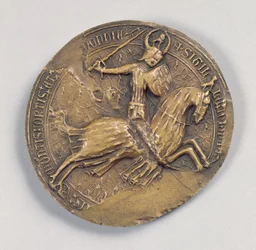 Sigill av Jean IV den Valliant (1341-99) hertig av Bretagne (vax)