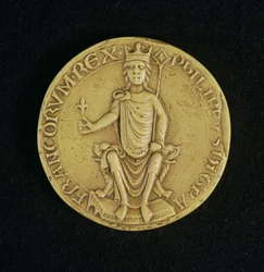 Sigill av Philippe II Auguste (1165-1223) 1198 (vax)