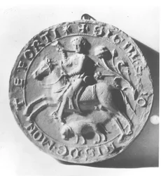Sigill av Simon de Montfort (ca 1150-1218) (metall)