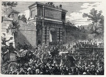 Andra koalitionen: slaget vid Hohenlinden (nära München, Tyskland) den 12 Frimaire år IX (3 december 1800) mellan de franska trupperna av general Jean Victor (Jean-Victor) Moreau och de österrikiska och bayerska styrkorna under befäl av ärkehertig Jean Bap