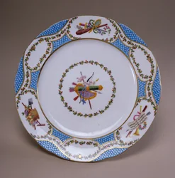Sevres desserttallrik, från Melbourne Service, 1770 (mjukt klistrat porslin)
