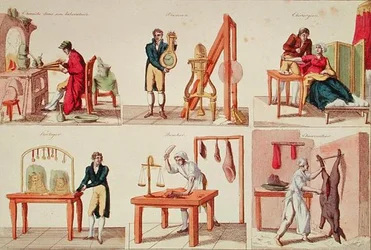 Six Professions (färgad gravyr)