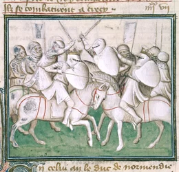 Sloane 2433 C, fol.69v Slaget vid Crecy, c.1410 (vellum)