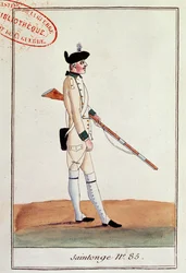 Soldat vid 85:e regementet de Saintonge, ca 1780