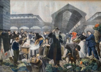 Soup Stand på Les Halles Market in the Morning, illustration från 