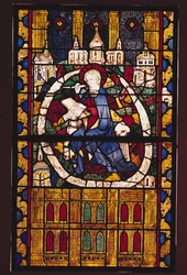 St. Johannes evangelisten som skriver apokalypsen, Parisiska skolan, ca 1350