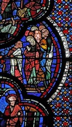 St John window: återupplivar en kvinna (w48)