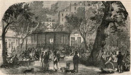 Stämpel av Cheval Blanc i Paris på 1800-talet - Gravyr i "Tableau-de-Paris"" av Edmond Texier 1852