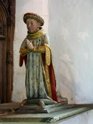 Staty av Jean V, hertig av Bretagne (polykromt trä)