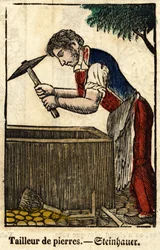 Stenskräddare; Serie om handel, bild av Epinal från 1800-talet.