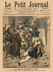 Stening av den franske läkaren Mauchamp i Marocko, illustration från 