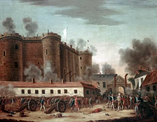 Storming of the Bastille, 14 juli 1789 (olja på duk)
