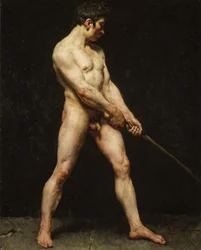 Studie av en naken man, ca 1810-20