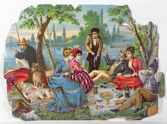 Sommarpicknick vid floden