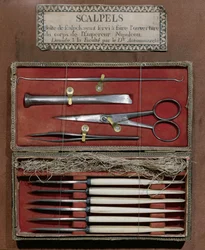 Kirurgiska instrument som användes av doktor Antommarchi för dissektion av kejsar Napoleon I (1769-1821)