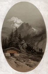 Schweiziska alperna. (gravyr från omkring 1890)