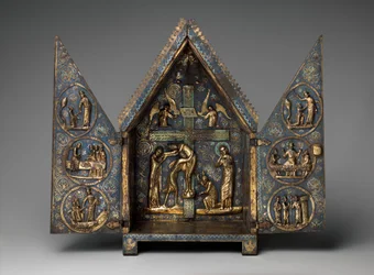 Tabernacle of Cherves, c.1220-30 (koppar och champleve-emalj)