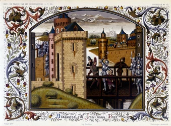 Tanguy du Châtel mördar Johan den orädde vid bron i Montereau