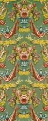 Textil med ett återkommande blommotiv, verkstad i Lyon, ca 1730 (silkesbrokad)