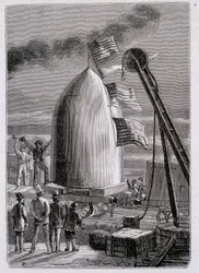 Projektilens ankomst till Stone-Hill - i "From Earth to Moon" av Jules Verne