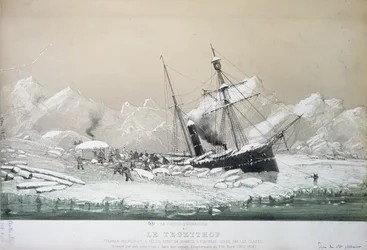 Den österrikiska skruvångaren Tegetthof fastnade i is och attackerades av isbjörnar under upptäcktsfärden till Nordpolen 1872-4