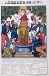 Bacchuskoden, Alla obehagliga människor är vattendrickare, karikatyr om alkoholism, Imagerie de Metz, ca 1840