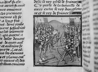 Slaget vid Crecy 1346 från Froissarts Chronicles