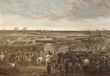 Slaget vid Leipzig, detalj av Napoleon i förgrunden, 18 oktober 1813 (se 203343)