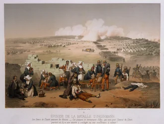 Slaget vid Inkerman den 5 november 1854 från War in the Crimea, publicerad av Lemercier et Cie, Paris, 1856