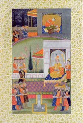 Rättvisans säng, illustration från The Arabian Nights, 1895 (färgstick)