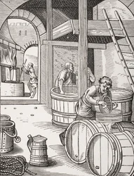Bryggaren, efter en illustration från 1500-talet ritad och graverad av Jost Amman (1539-91) från 
