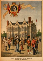 Den brittiska paviljongen vid världsutställningen 1900, Paris, illustration från Le Petit Journal, bilaga illustre, 5 augusti 1900