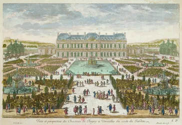 Slottet och trädgården i Clagny i Versailles