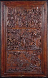 The Credo, Panel IV: The Remission of Sins, Ezekiels Vision of the Dry Bones och St. Johns Vision of Jerusalem, 1587 (trä) (se även 414036-8)