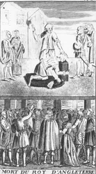The Death of the King of England, från Les Vrayes Centuries et Propheties de Maistre Michel Nostradamus, med författarens liv, utgiven av Antoine Besson i Lyon