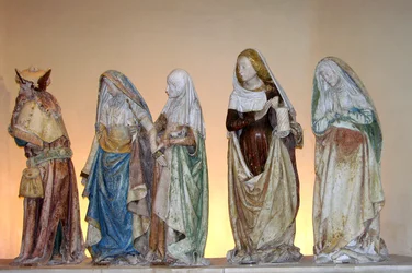Gravläggningen, 1490 (målad sten) (detalj)