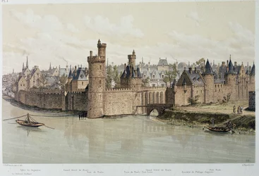 Hotellet och tornet i Nesles 1380 - i "Paris genom tiderna", sent 1800-tal