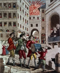 Det franska folkets glädje, firande av kungen och återkallelsen av parlamentet i september 1788